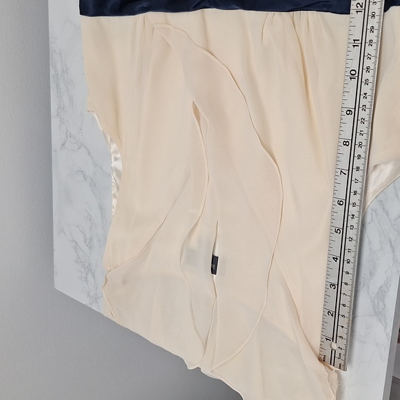 Liz Claiborne Tulip Dress Off White and Navy Blue Size 10 - Picture 16 of 16